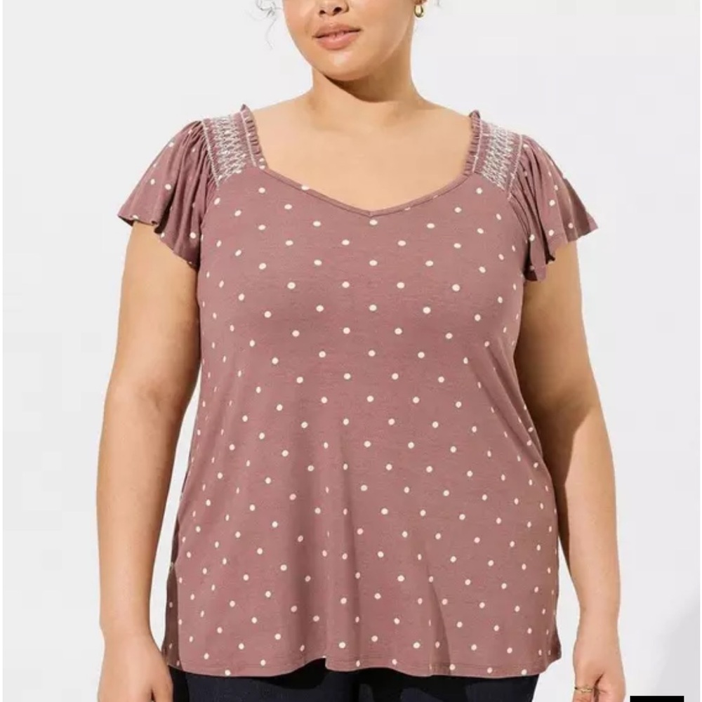 Torrid size 1 Polka Dot Women’s Top - Brown - Picture 3 of 9